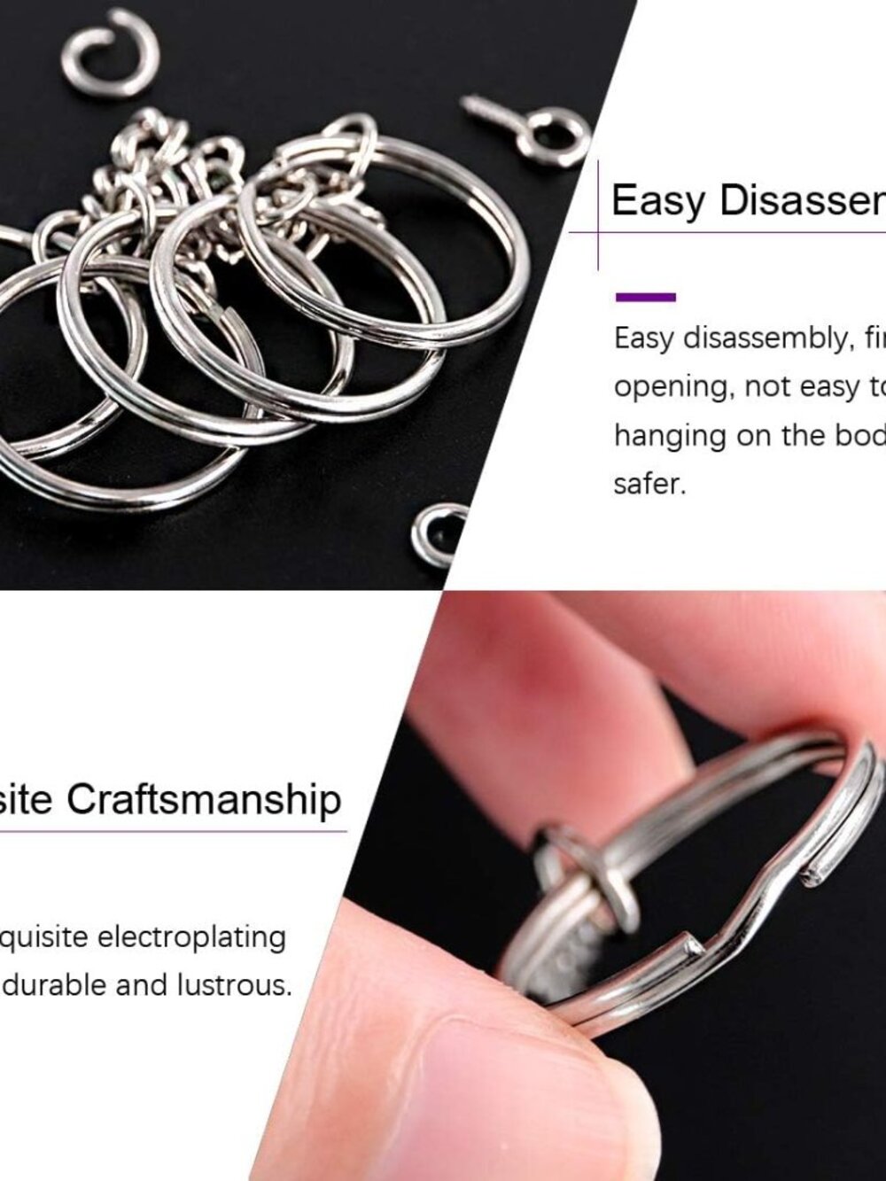 450Pcs 1" 25mm Sliver Key Chain Rings Kit, Including 150Pcs Keychain Rings with - Picture 6 of 7